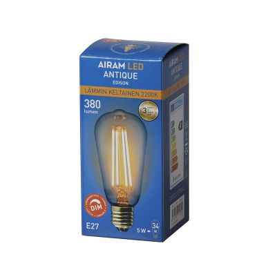 AIRAM alt LED-lampa E27 dimbar 2200K 360 lumen