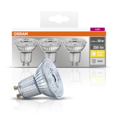 OSRAM alt LED-lampa GU10 Spotlight 4,3W 2700K 350 lumen 3-pack