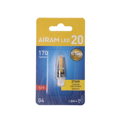 AIRAM alt 12V G4 Stiftlampa LED 1,6W 2700K 160 lumen