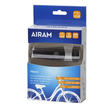 AIRAM alt Premo Cykelstrålkastare USB-laddabr