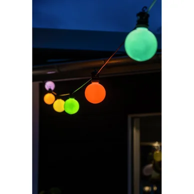Ljusslinga E27 med 10 LED-lampor, solpanel & fjärrkontroll