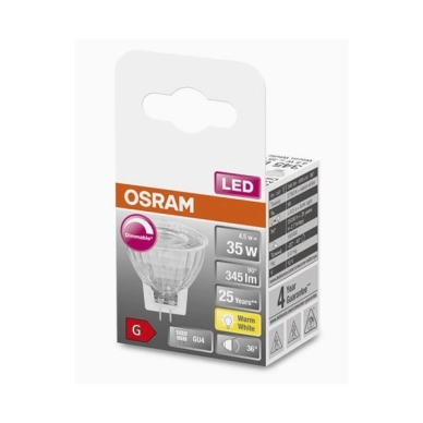 OSRAM alt GU4 Spotlight dimbar 4,5W 2700K 90-99ra
