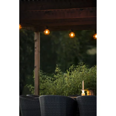Ljusslinga E27 med 10 LED-lampor, solpanel & fjärrkontroll
