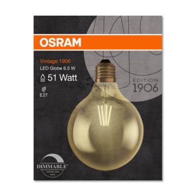 OSRAM alt LED-lampa E27 6,5W 2400K dimbar Osram vintage 1906