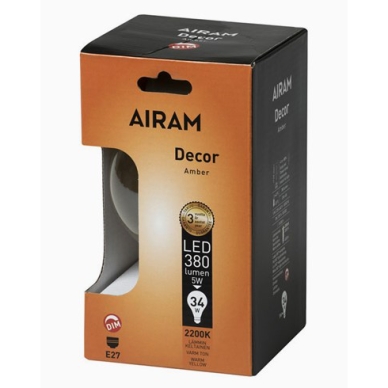 AIRAM alt LED-lampa E27 G95 dimbar 2200K 360 lumen